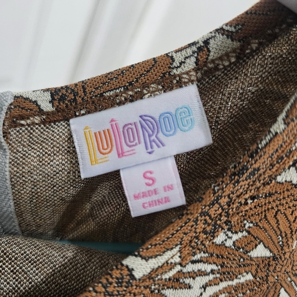 LuLaRoe Brown and White Floral Midi Dress - Picture 4 of 4